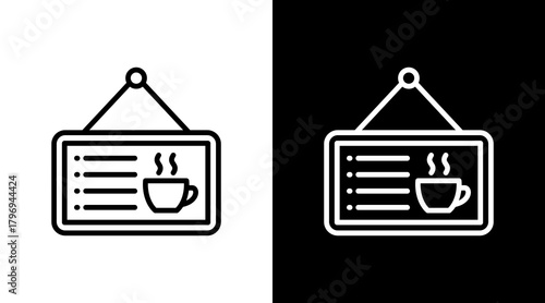 Menu Board  White Icon Set Design