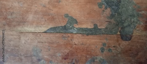 Old Wooden Planks with Dark Stain and Grunge Texture