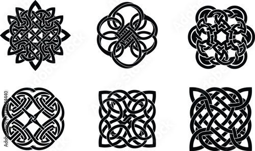 Φωτογραφία Celtic knot ornament, intricate interlaced design, traditional black and white m