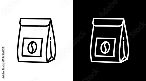 Coffee Bag  White Icon Set Design