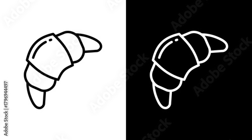 Croissant  White Icon Set Design