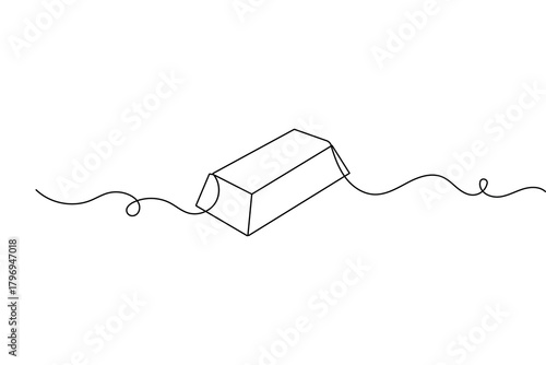Gold bar elegant continuous one line artwork in modern minimalist outline vector style
