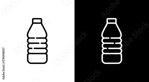 Water Bottle  White Icon Set Design