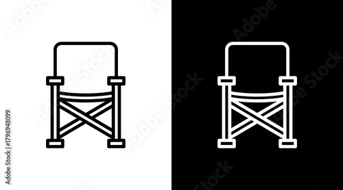 Camp Chair  White Icon Set Design