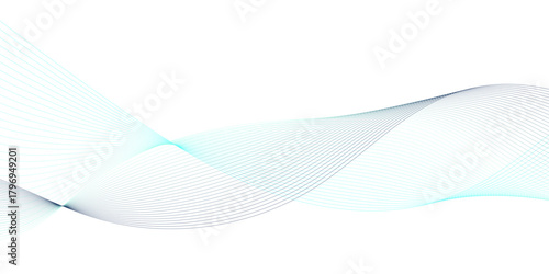 Blue wave lines on white background. Abstract blue wave lines pattern for banner, wallpaper background.	
