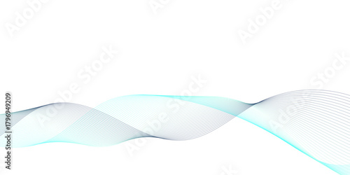 Blue wave lines on white background. Abstract blue wave lines pattern for banner, wallpaper background.	
