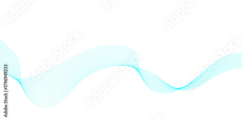 Blue wave lines on white background. Abstract blue wave lines pattern for banner, wallpaper background.	
