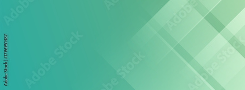 Elegant green gradient abstract background with transparent geometric shapes and lines for a corporate banner