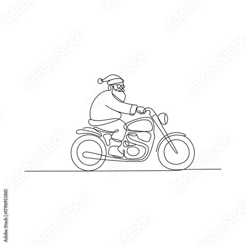 Santa claus riding a motorcycle illustration