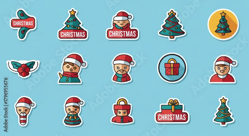 Festive Christmas Icons Set for Holiday Cheer, Perfect for Spreading Joy and Warmth Through Creative Designs and Seasonal Greetings, Holiday Season!
