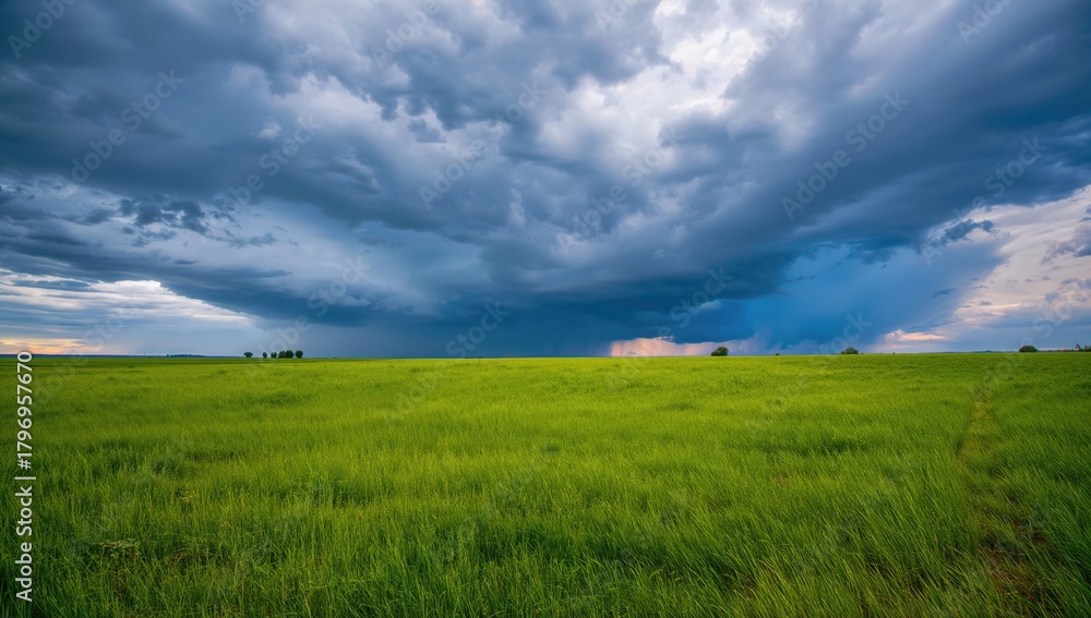Obraz premium Montana summer thunderstorms, showcasing seasonal change