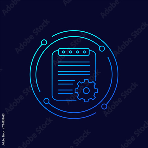 project specification icon, linear design