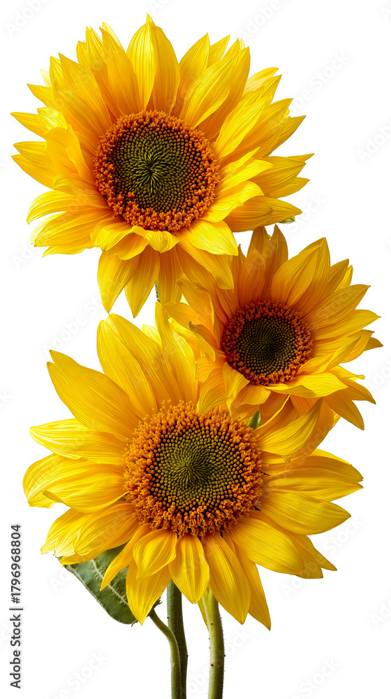 Naklejka premium Sunflower flowers yellow petals nature garden bloom vibrant sun rays bright sunny summer gardening floral botanical plant