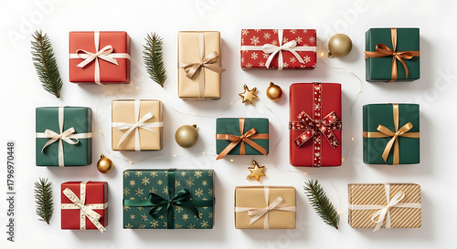 Wallpaper Mural christmas gifts for new year, with decorated background Torontodigital.ca