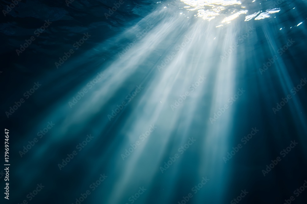 Fototapeta premium Intense light stream cutting darkness high resolution picture