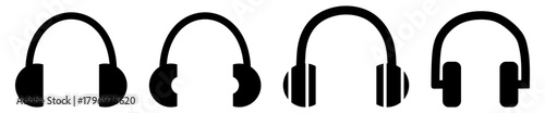 Headphone icon. Customer service or customer support headset or headphones flat vector icon