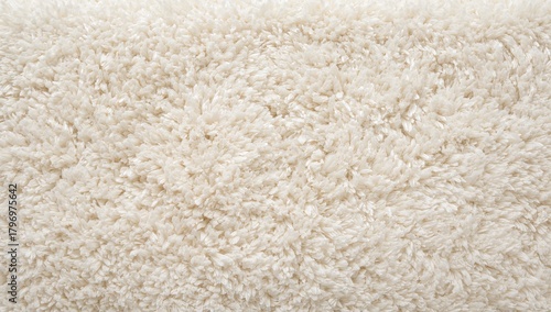 Soft white shag carpet texture, plush textile ideal for home decor,
