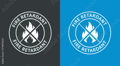 Fire Retardant icon vector symbol for product safety label and fireproof material indication