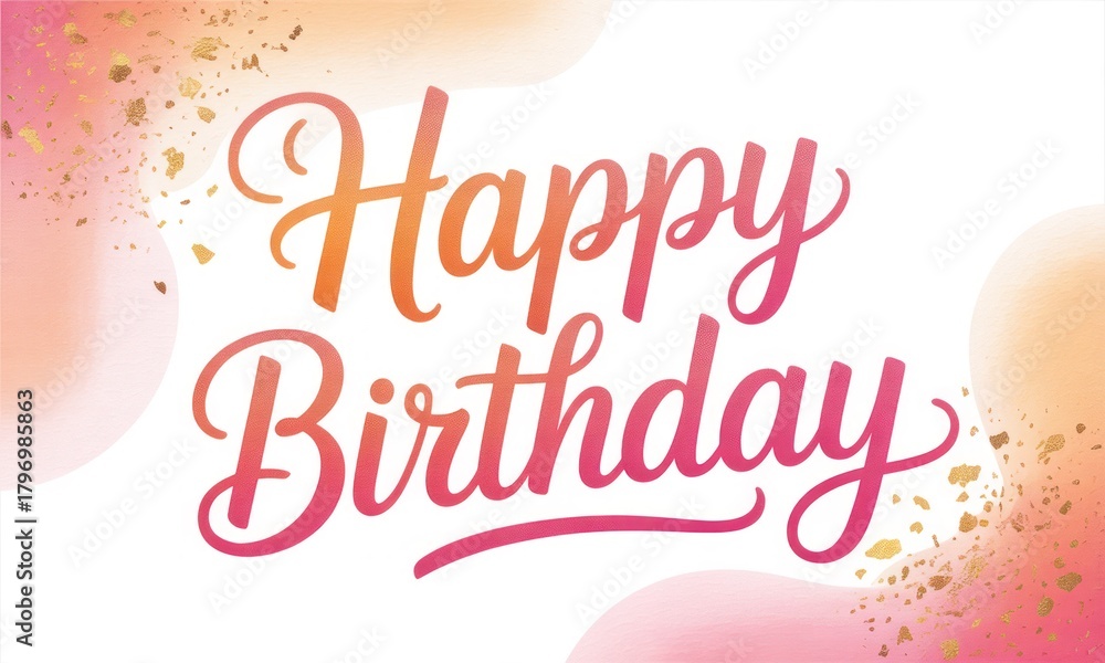 Fototapeta premium Birthday greeting card with vibrant text and soft gradients