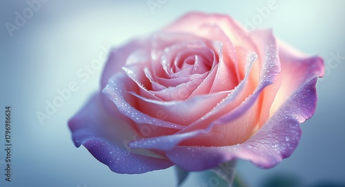 Elegant Pink Rose Blooming With Soft Petals and Delicate Colors in Natural Light
