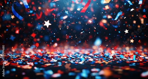 Colorful Confetti Falling at a Lively Celebration During a Festive Event