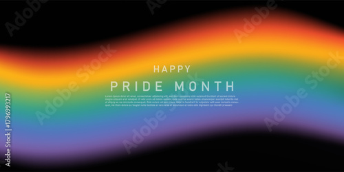 Happy Pride month background vector. LGBTQ community symbol with rainbow, pride flag, sparkle. Design for celebration, bisexual, transgender, gender equality, rights, ads.