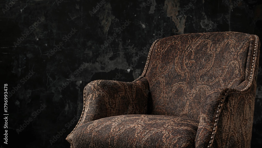 Obraz premium Upholstery fabric featuring a vintage abstract pattern, ideal for retro interior design