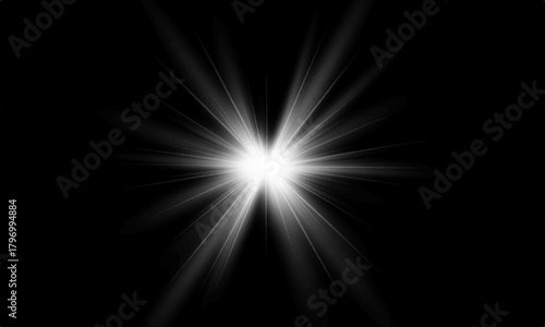 Abstract star light background with blue flash and motion ray design for a dark night party illustration