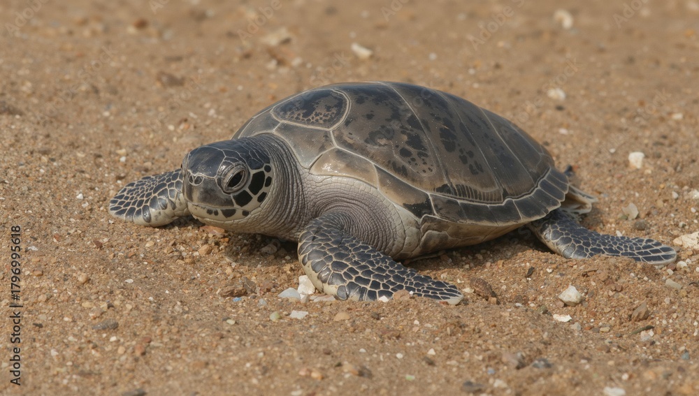Obraz premium Young Olive Ridley Sea Turtle Hatchlings emerging from eggs, wildlife survival, World Turtle Day