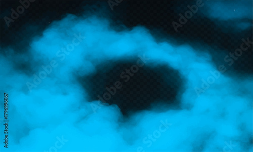 Bright blue sky with white abstract light clouds and dark smoke pollution backgrounds