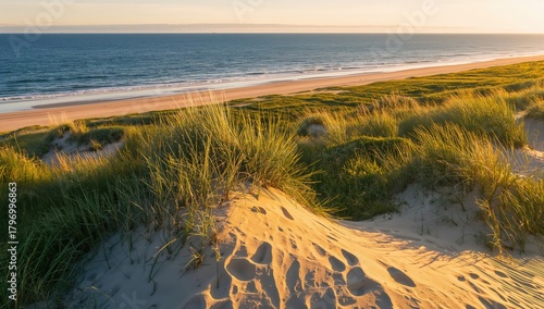Fototapeta Naklejka Na Ścianę i Meble -  Sea Dunes on a Coastal Landscape, highlighting erosion risk