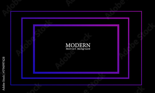 Modern square frames with neon isolated on black background. eps10, website, poster, flayer,