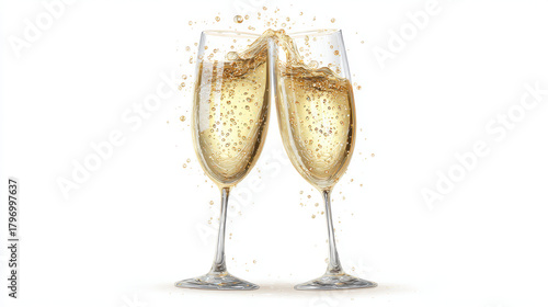 Cheers to celebration toasting with champagne glasses elegant clipart transparent liquid festive environment