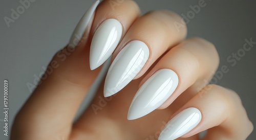 Elegant White Long Nails Showcase Modern Manicure Style and Self-Care Techniq...