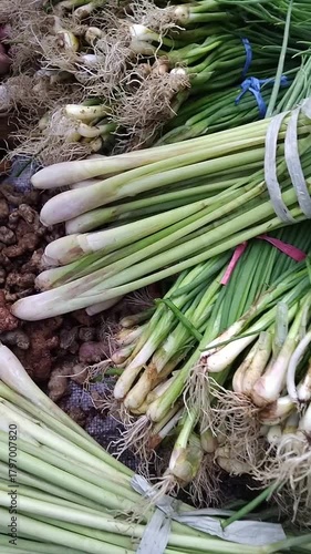 various Asian spices, lemongrass, ginger, spring onions and others
