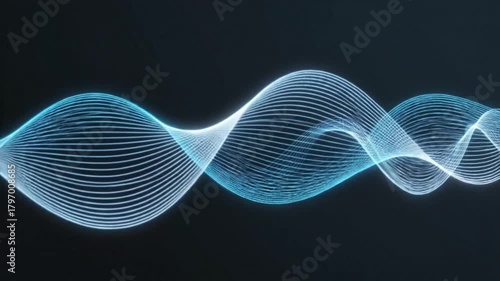 Abstract Flowing Blue Digital Wave Background for High Tech Data Visualization and Sound Engineering