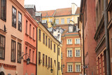 Colorful Historical Houses in the Old Town of Warsaw, Poland