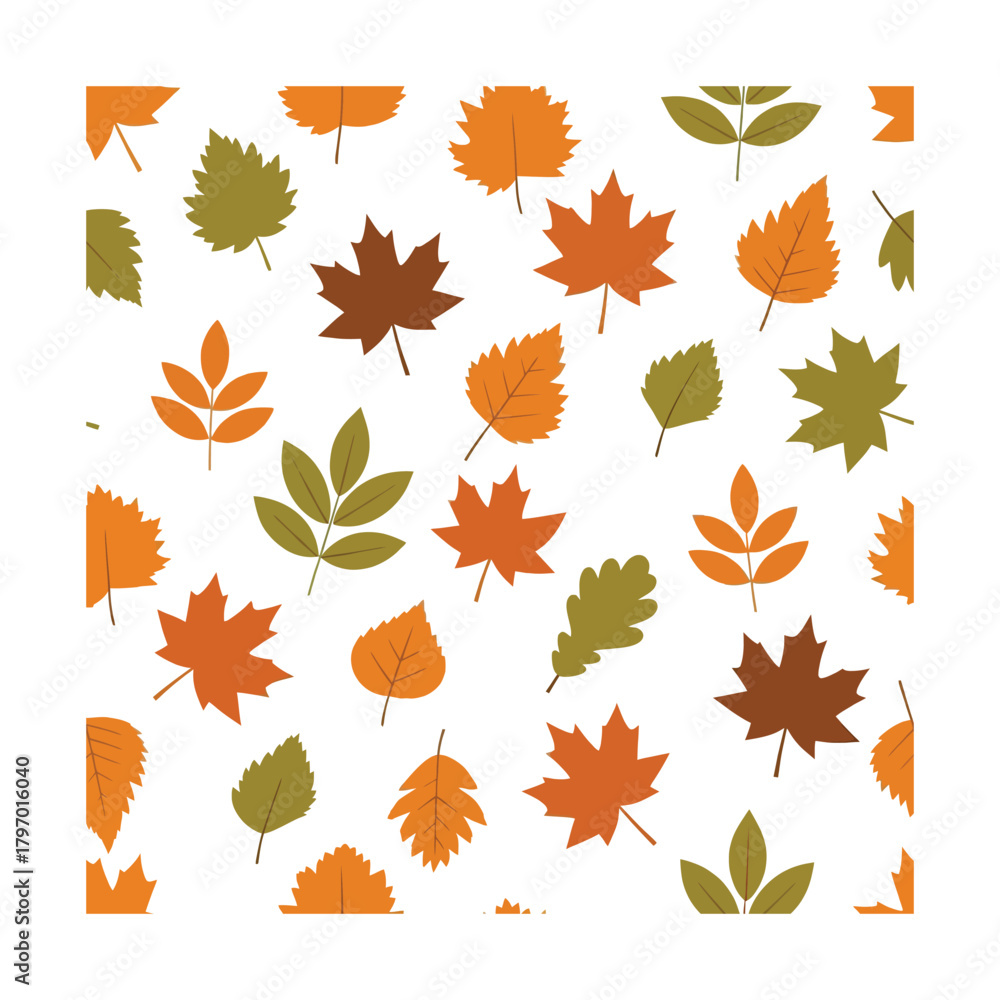 Fototapeta premium Beautiful autumn leaves pattern design for Thanksgiving and fall projects