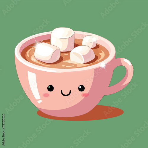 Enjoy a cute cup of hot chocolate topped with marshmallows for comfort