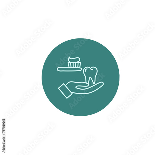 Hand Holding Toothbrush Outline Icon