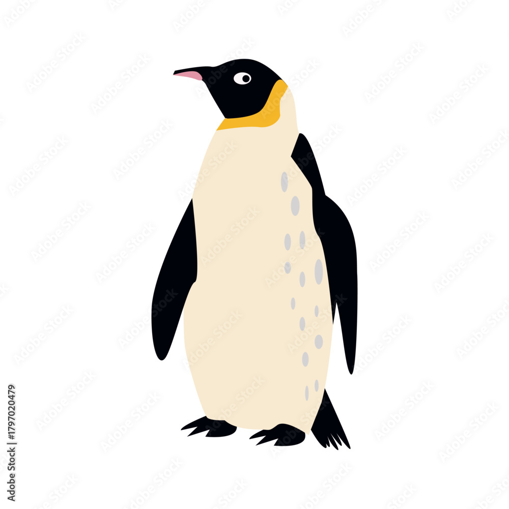 Obraz premium Cartoon penguin isolated on white background. Vector illustration.