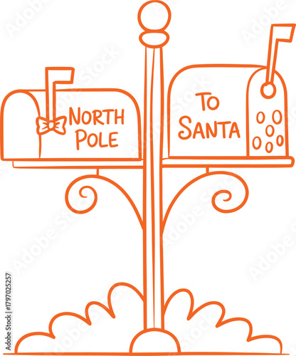 Whimsical north pole scene with festive elements and holiday cheer perfect for christmas designs