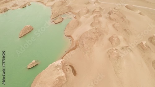 Wind erosion terrain landscape, yardang landform 4K