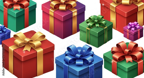 Festive presents with delightful ribbons for birthdays, holidays, and celebrations, perfect for adding joy to special occasions with colorful wrapped gifts