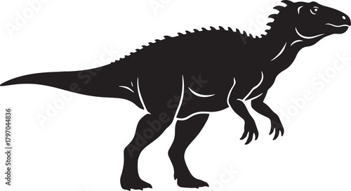 A striking silhouette of a dinosaur likely a baryonyx 