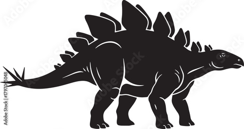 A striking silhouette of a stegosaurus showcasing its iconic plates and spiky tail