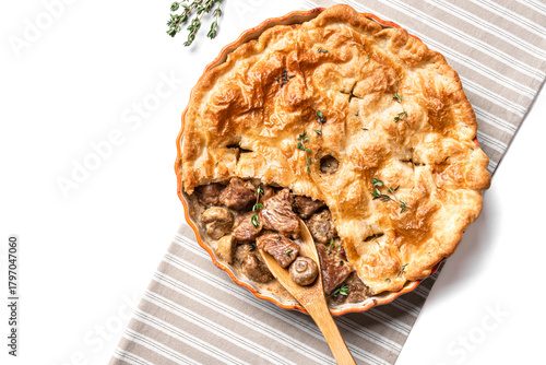 Fotografi Creamy Chicken Meat and Mushroom Pie