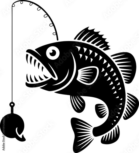 Angler fish silhouette vector illustration