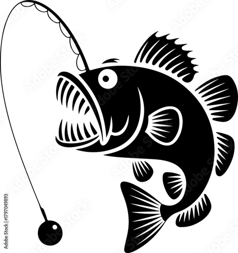 Angler fish silhouette vector illustration
