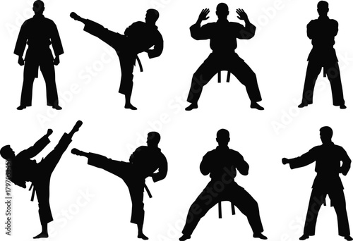 Palm Tree Silhouette Vector Set, Tropical Beach Forest Summer Exotic Collection, Coconut Tree Nature Landscape Graphic Icon Black